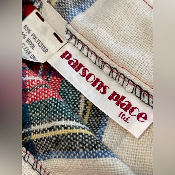 Parsons place Ltd 1980s VTG plaid wool blend pleated skirt-geek look-fall-winter - Picture 6 of 7